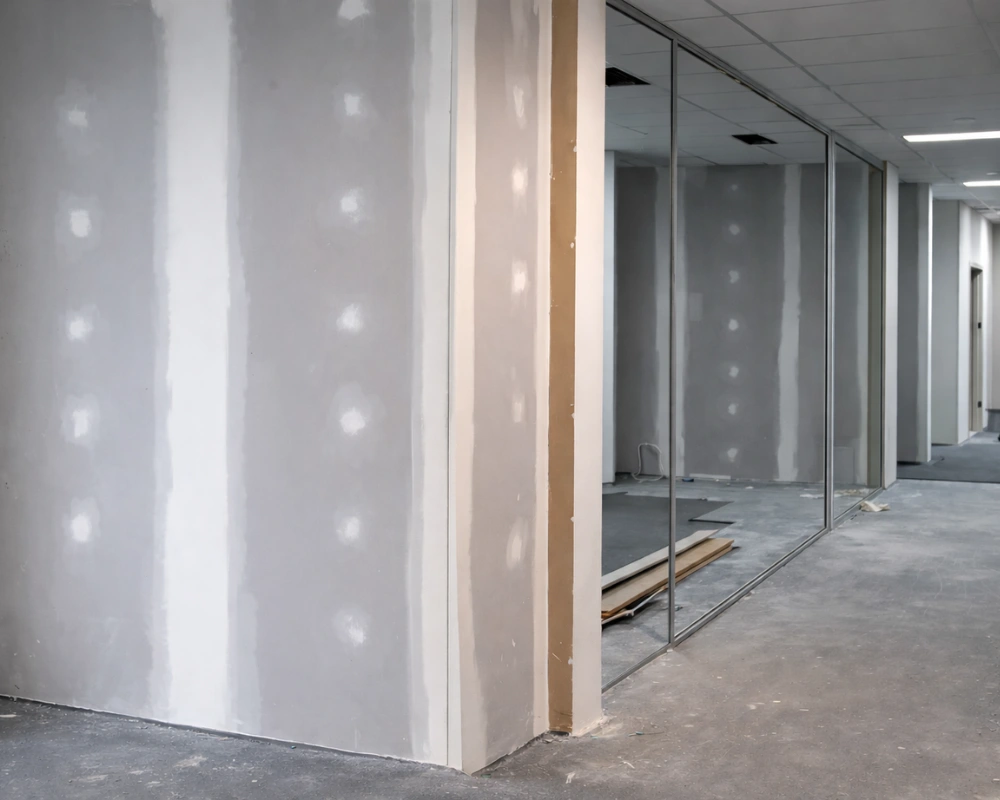 Fire Rated Partition Wall Installation in Commercial Building